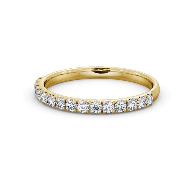 Half Eternity Round Diamond Ring 18K Yellow Gold - Serenity HE63_YG_FLAT