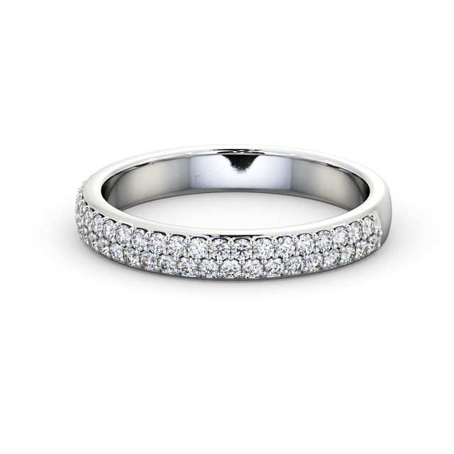 Half Eternity Round Diamond Ring 9K White Gold - Orleton HE64_WG_FLAT