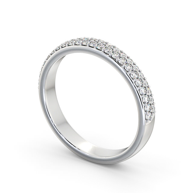 Half Eternity Round Diamond Ring 9K White Gold - Orleton HE64_WG_SIDE