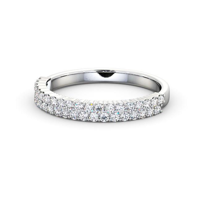 Half Eternity Round Diamond Ring 18K White Gold - Josephine HE65_WG_FLAT