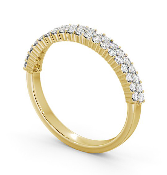 Half Eternity Round Diamond Double Row Ring 9K Yellow Gold HE65_YG_THUMB1 