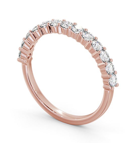 Half Eternity Round Diamond Prong Set Ring 18K Rose Gold HE66_RG_THUMB1