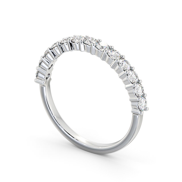 Half Eternity Round Diamond Ring 18K White Gold - Esme HE66_WG_SIDE