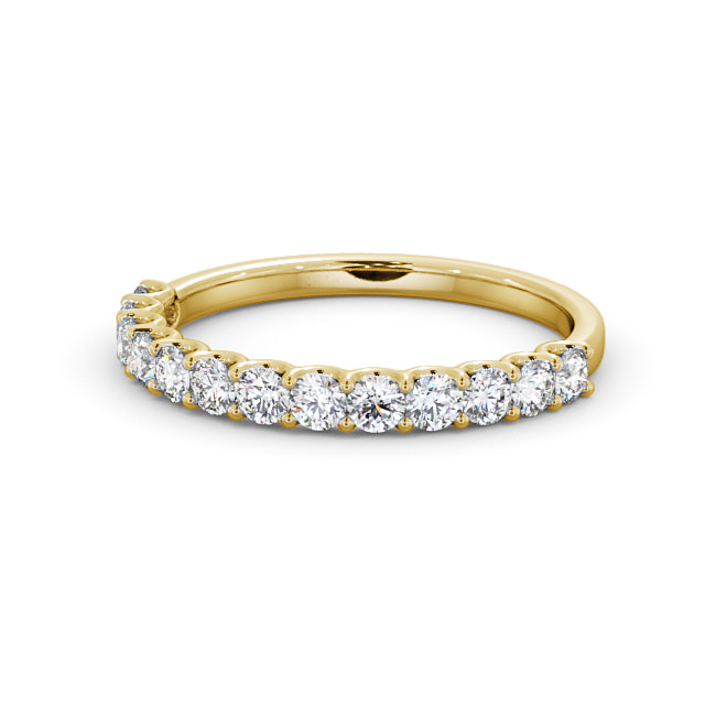 Half Eternity Round Diamond Ring 18K Yellow Gold - Angeline HE67_YG_FLAT