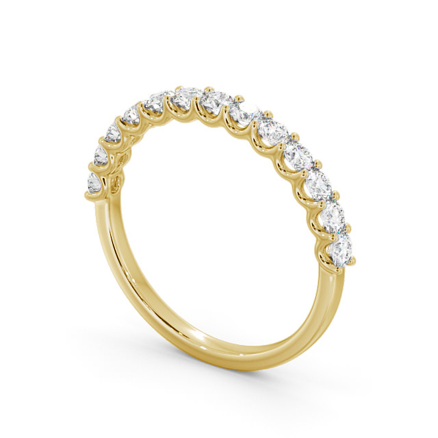 Half Eternity Round Diamond Ring 18K Yellow Gold - Angeline HE67_YG_SIDE