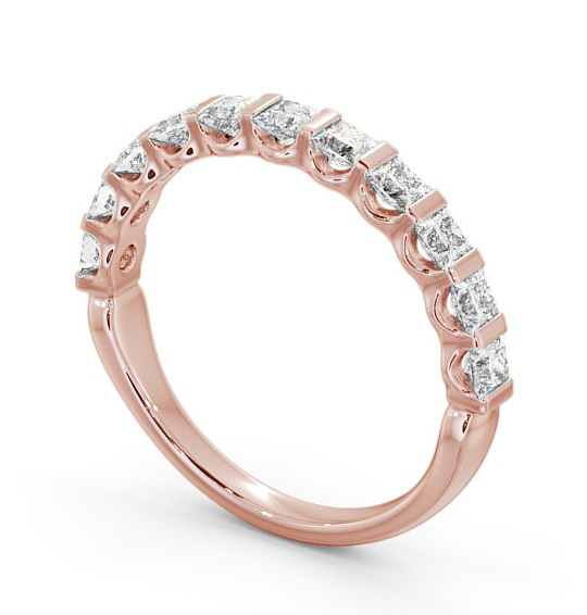 Half Eternity Princess Diamond Tension Set Ring 9K Rose Gold HE68_RG_THUMB1