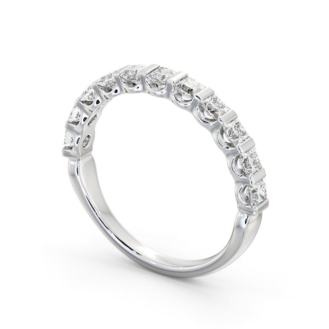 Half Eternity Princess Diamond Ring 9K White Gold - Dalhally HE68_WG_SIDE