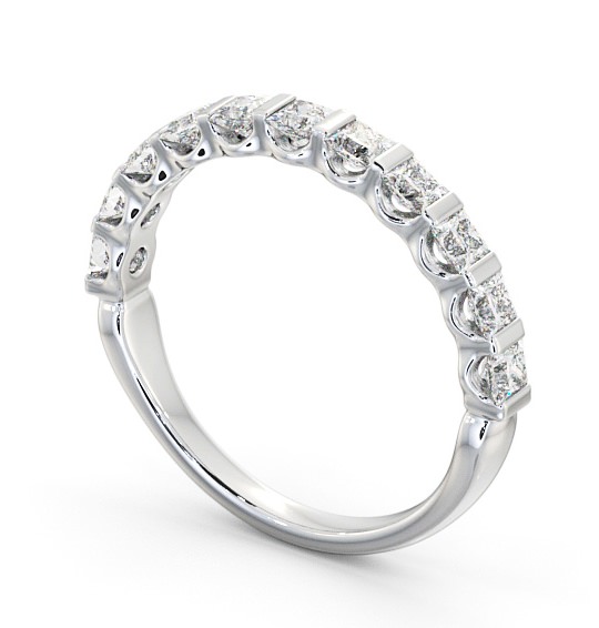 Half Eternity Princess Diamond Tension Set Ring 18K White Gold HE68_WG_THUMB1