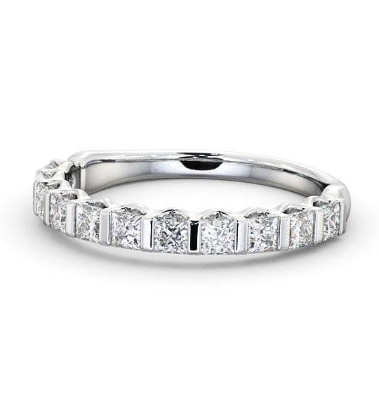 Half Eternity Princess Diamond Tension Set Ring Platinum HE68_WG_THUMB2 