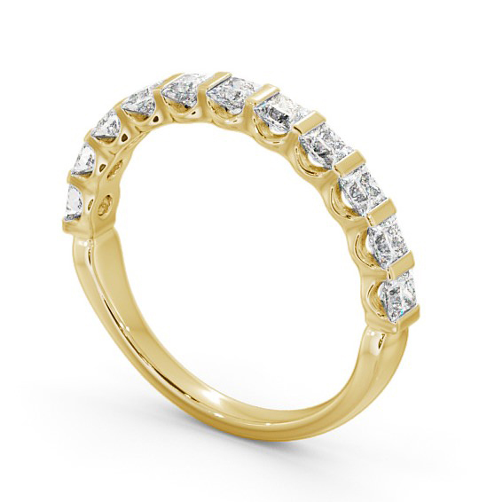 Half Eternity Princess Diamond Ring 9K Yellow Gold - Dalhally HE68_YG_THUMB1