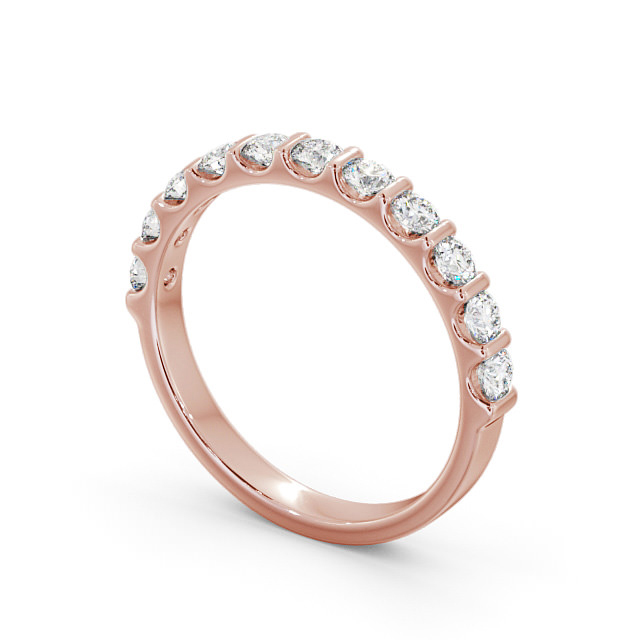 Half Eternity Round Diamond Ring 18K Rose Gold - Allega HE69_RG_SIDE