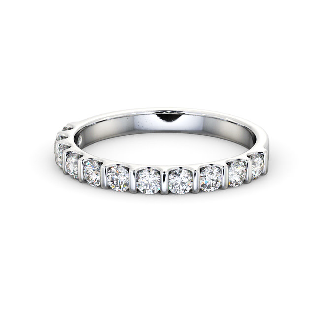 Half Eternity Round Diamond Ring 9K White Gold - Allega HE69_WG_FLAT