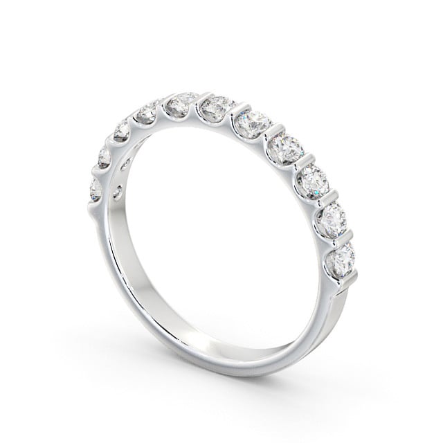 Half Eternity Round Diamond Ring 9K White Gold - Allega HE69_WG_SIDE