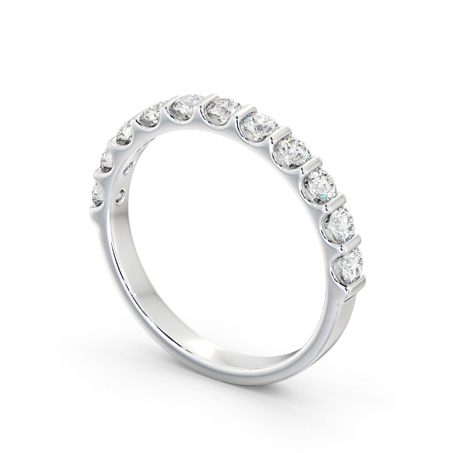 Half Eternity Round Diamond Ring 18K White Gold - Allega HE69_WG_SIDE