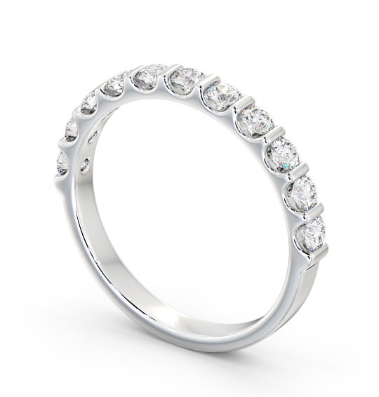 Half Eternity Round Diamond Tension Set Ring 18K White Gold HE69_WG_THUMB1 