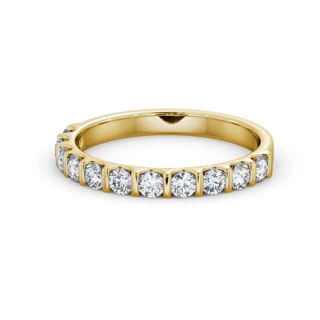 Half Eternity Round Diamond Ring 9K Yellow Gold - Allega HE69_YG_FLAT