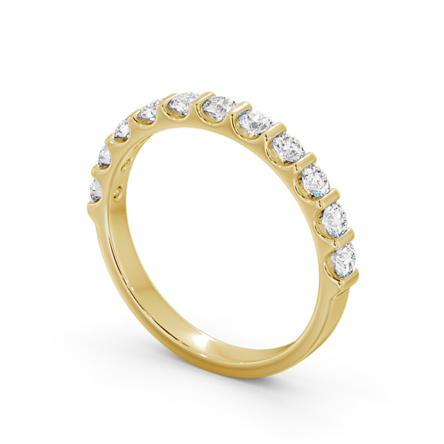 Half Eternity Round Diamond Ring 9K Yellow Gold - Allega HE69_YG_SIDE