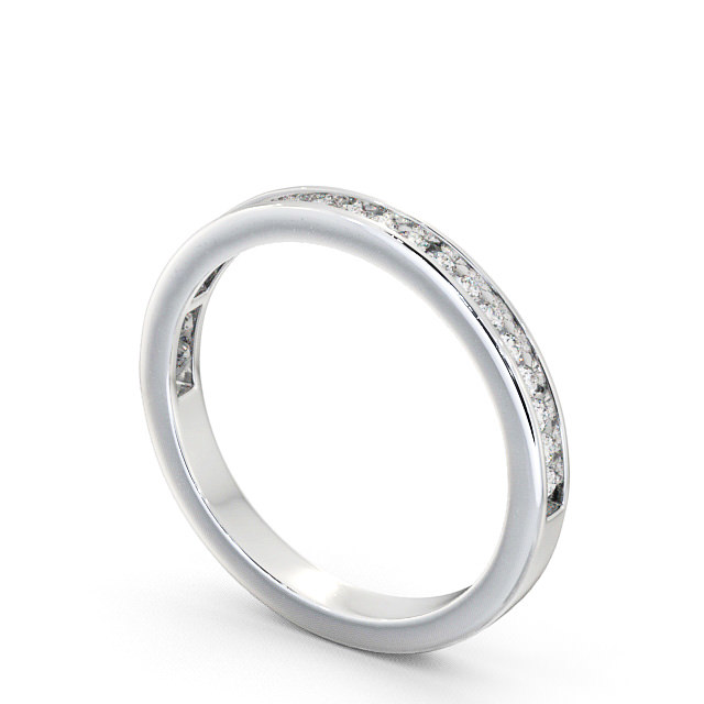 Half Eternity Round Diamond Ring 9K White Gold - Primrose HE6_WG_SIDE