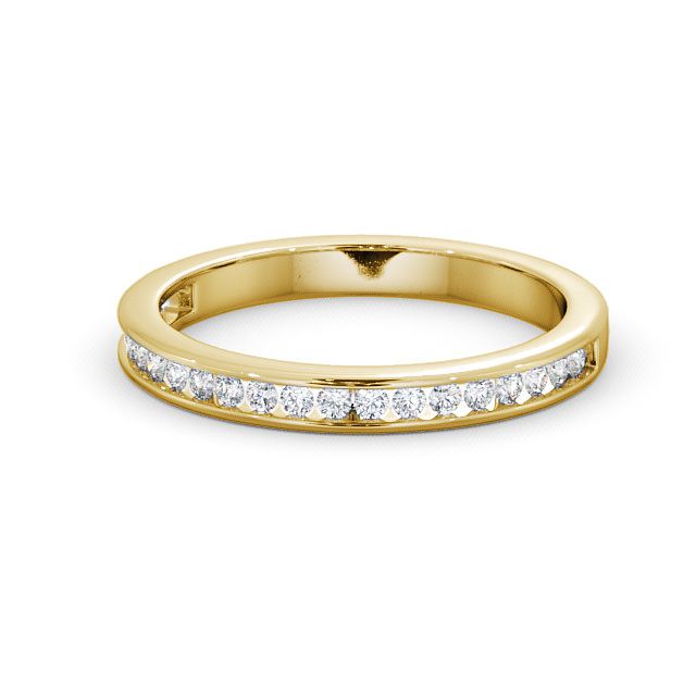 Half Eternity Round Diamond Ring 9K Yellow Gold - Primrose HE6_YG_FLAT