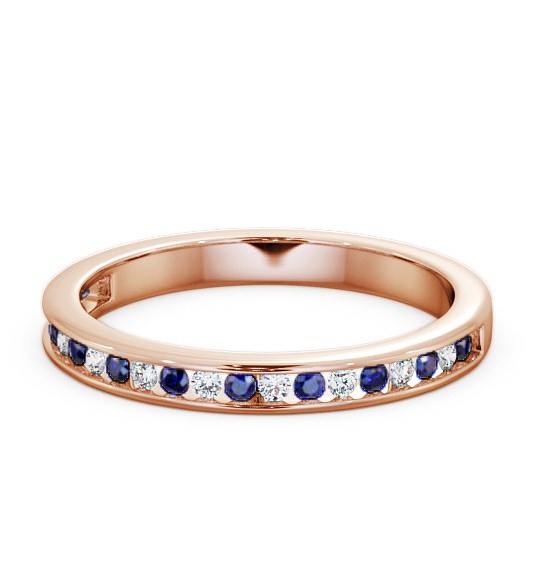  Half Eternity Blue Sapphire and Diamond 0.32ct Ring 9K Rose Gold - Primrose HE6GEM_RG_BS_THUMB2 