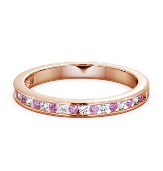  Half Eternity Pink Sapphire and Diamond 0.32ct Ring 18K Rose Gold - Primrose HE6GEM_RG_PS_THUMB2 