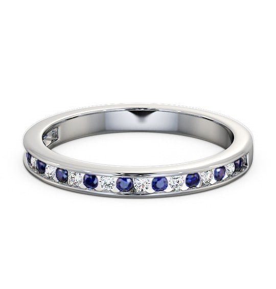  Half Eternity Blue Sapphire and Diamond 0.32ct Ring 18K White Gold - Primrose HE6GEM_WG_BS_THUMB2 