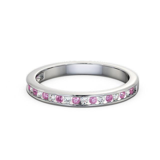 Pink sapphire clearance eternity ring platinum