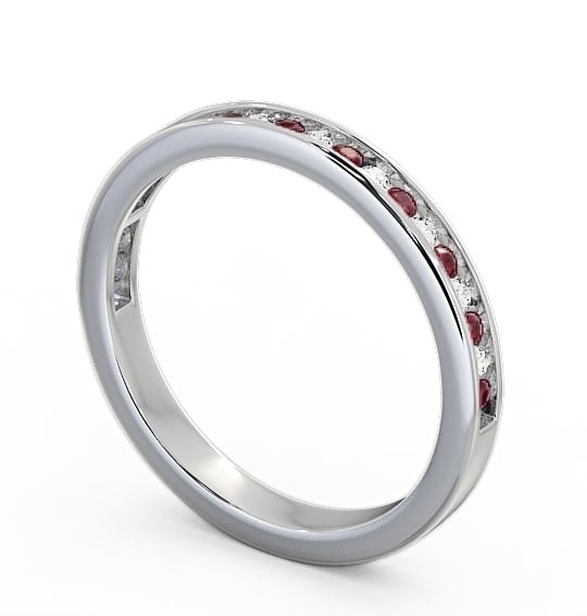 Half Eternity Ruby and Diamond 0.32ct Ring 9K White Gold HE6GEM_WG_RU_THUMB1