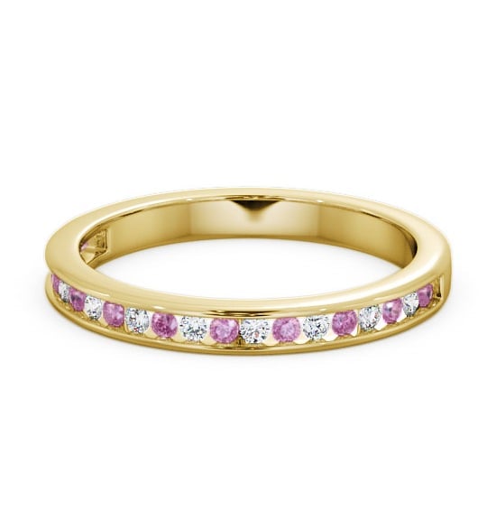  Half Eternity Pink Sapphire and Diamond 0.32ct Ring 9K Yellow Gold - Primrose HE6GEM_YG_PS_THUMB2 