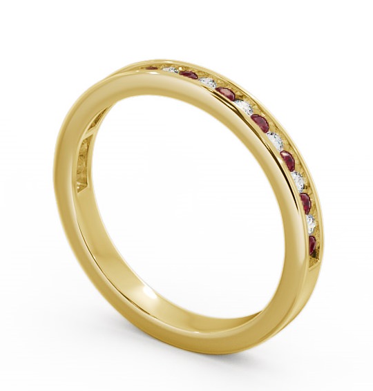 Half Eternity Ruby and Diamond 0.32ct Ring 18K Yellow Gold HE6GEM_YG_RU_THUMB1