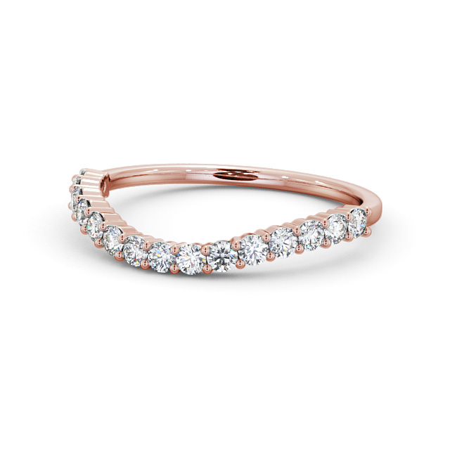 Half Eternity Round Diamond Ring 9K Rose Gold - Christelle HE70_RG_FLAT