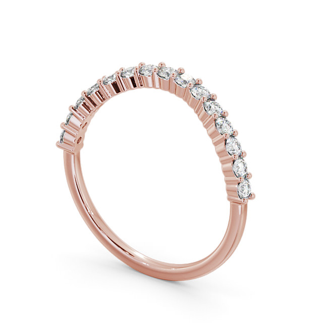 Half Eternity Round Diamond Ring 18K Rose Gold - Christelle HE70_RG_SIDE