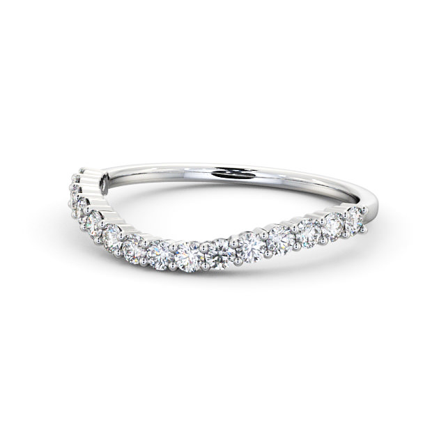 Half Eternity Round Diamond Ring 18K White Gold - Christelle HE70_WG_FLAT