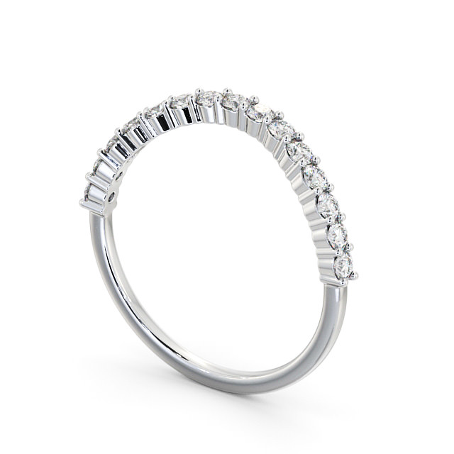 Half Eternity Round Diamond Ring 18K White Gold - Christelle HE70_WG_SIDE