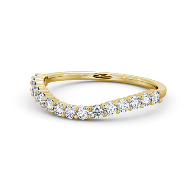 Half Eternity Round Diamond Ring 9K Yellow Gold - Christelle HE70_YG_FLAT