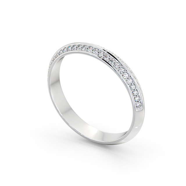 Half Eternity Knife Edge Diamond Ring Palladium - Sicily HE71_WG_SIDE