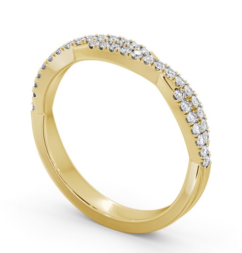 Half Eternity 0.20ct Round Diamond Crossover Ring 18K Yellow Gold HE72_YG_THUMB1