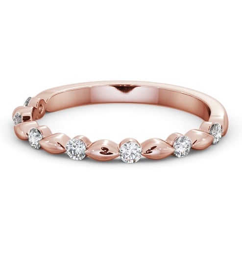 Ladies Round Diamond 0.20ct Wedding Ring 9K Rose Gold - Lozel HE74_RG_THUMB2 