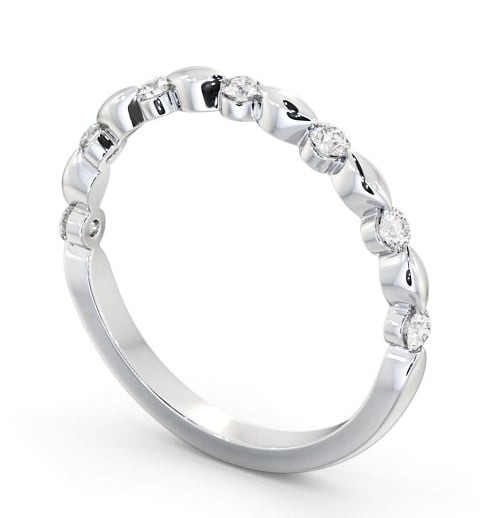 Ladies Round Diamond 0.20ct Wedding Ring Platinum - Lozel HE74_WG_THUMB1 
