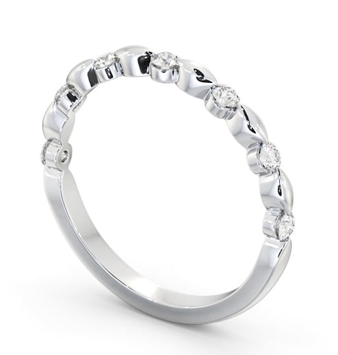 Ladies Round Diamond 0.20ct Dainty Design Wedding Ring 18K White Gold HE74_WG_THUMB1 