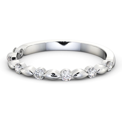  Ladies Round Diamond 0.20ct Wedding Ring Platinum - Lozel HE74_WG_THUMB2 