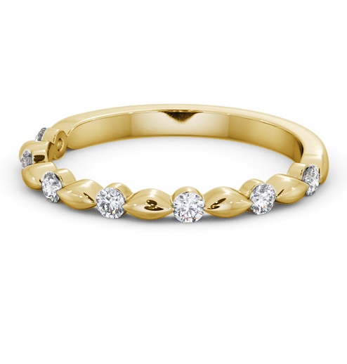  Ladies Round Diamond 0.20ct Wedding Ring 18K Yellow Gold - Lozel HE74_YG_THUMB2 
