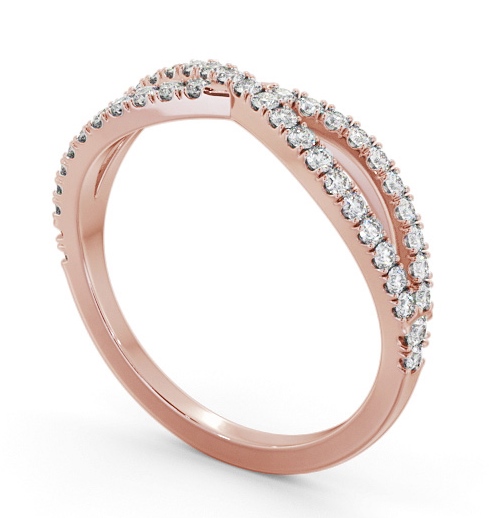 Half Eternity 0.30ct Round Diamond Bow Design Ring 18K Rose Gold HE75_RG_THUMB1