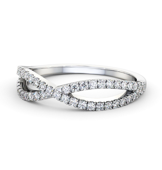 Yvette Half Eternity Ring Round Diamond 0.30ct Crossover Band HE75_WG_THUMB2 