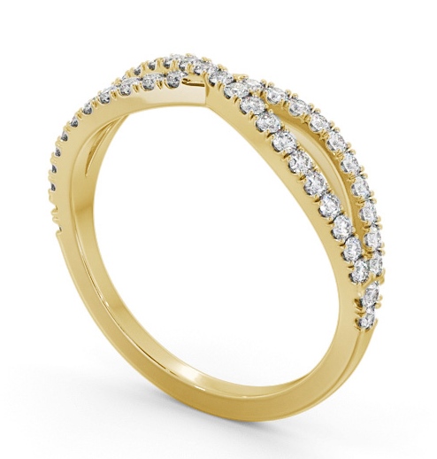 Half Eternity 0.30ct Round Diamond Bow Design Ring 9K Yellow Gold HE75_YG_THUMB1