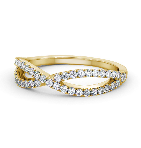 Yvette Half Eternity Ring Round Diamond 0.30ct Crossover Band HE75_YG_THUMB2 