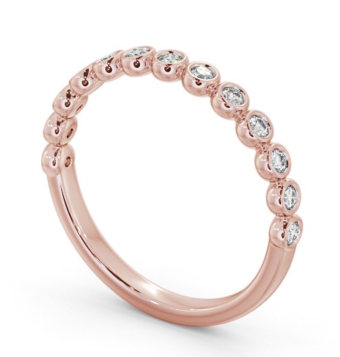 Half Eternity Round Diamond Bezel Style Ring 9K Rose Gold HE76_RG_THUMB1