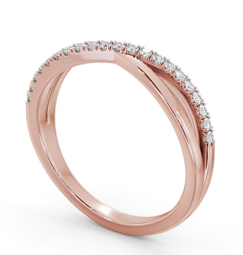 Half Eternity 0.15ct Round Diamond Bow Design Ring 9K Rose Gold HE78_RG_THUMB1