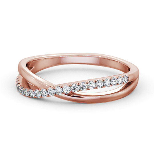 Addlestone Half Eternity Ring Round Diamond 0.15ct Crossover Band HE78_RG_THUMB2 