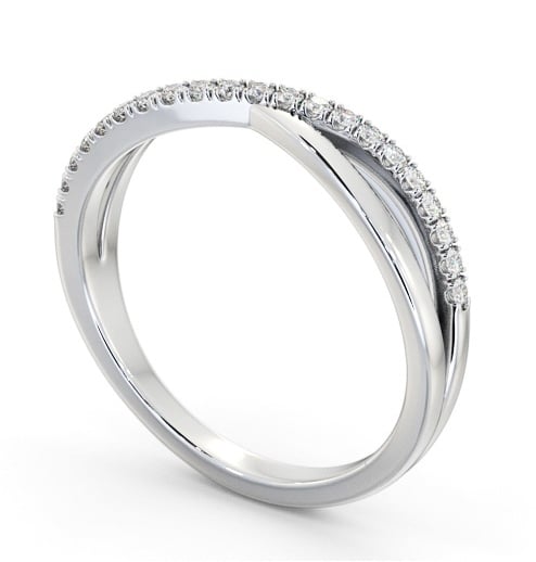 Half Eternity 0.15ct Round Diamond Bow Design Ring Platinum HE78_WG_THUMB1 